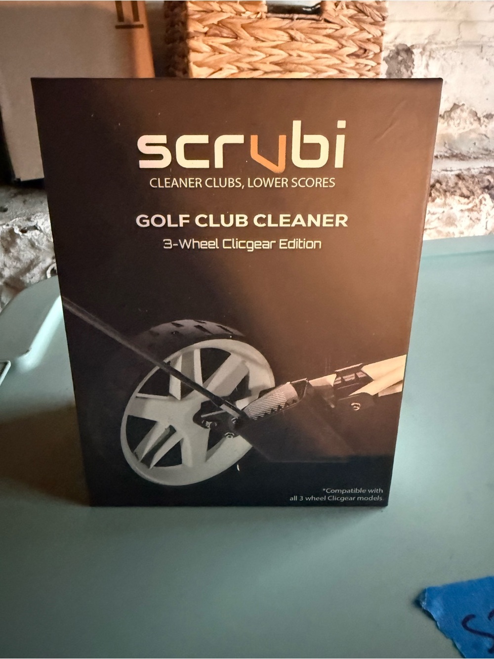Scrubi Golf Club Cleaner - Black with White Wheel Graphic